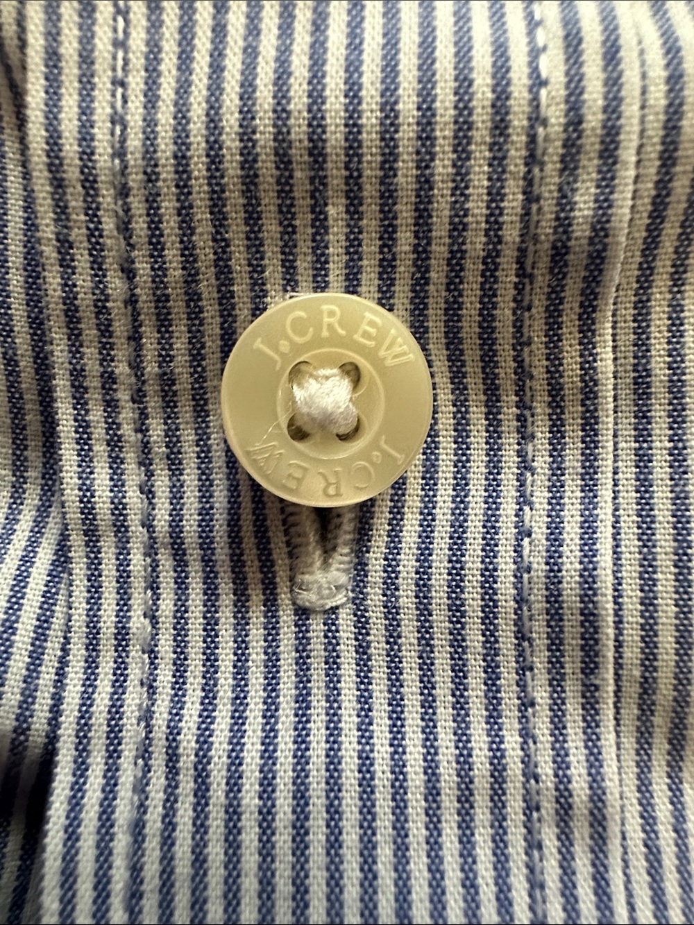 J. Crew Men's Light Blue Pinstripe Button-Down Dress Shirt - Picture 3 of 5